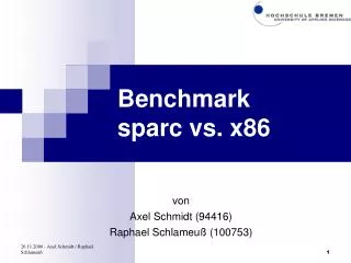 Benchmark sparc vs. x86