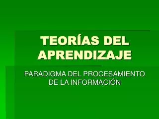 teor as del aprendizaje