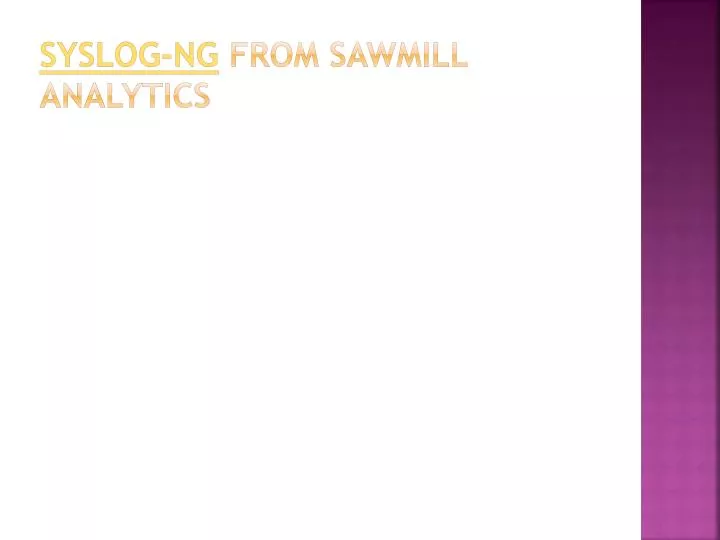 syslog ng from sawmill analytics