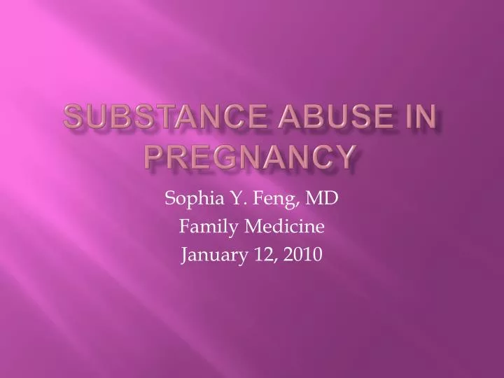 substance abuse in pregnancy