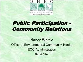Public Participation - Community Relations