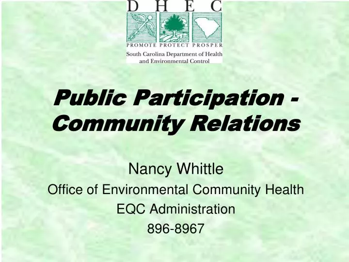 public participation community relations