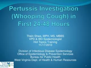 Pertussis Investigation (Whooping Cough) in First 24-48 Hours