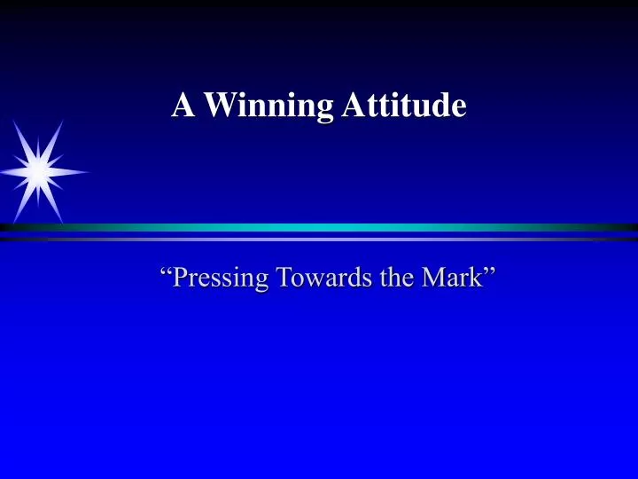 a winning attitude