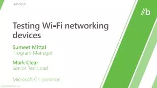 Testing Wi-Fi networking devices