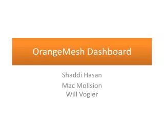 OrangeMesh Dashboard