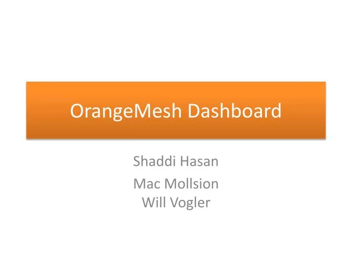 orangemesh dashboard
