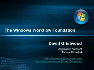 The Windows Workflow Foundation
