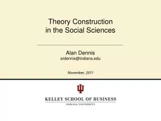 Theory Construction in the Social Sciences