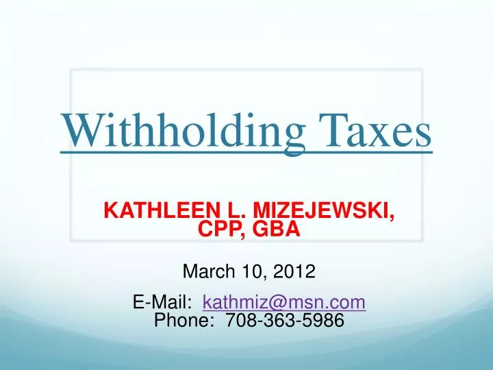 withholding taxes
