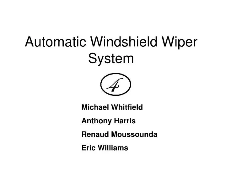 automatic windshield wiper system