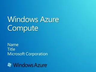 Windows Azure Compute