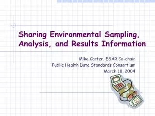 Sharing Environmental Sampling, Analysis, and Results Information