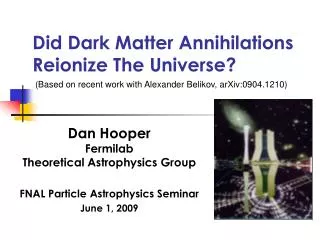 Did Dark Matter Annihilations Reionize The Universe?