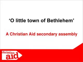 A Christian Aid secondary assembly