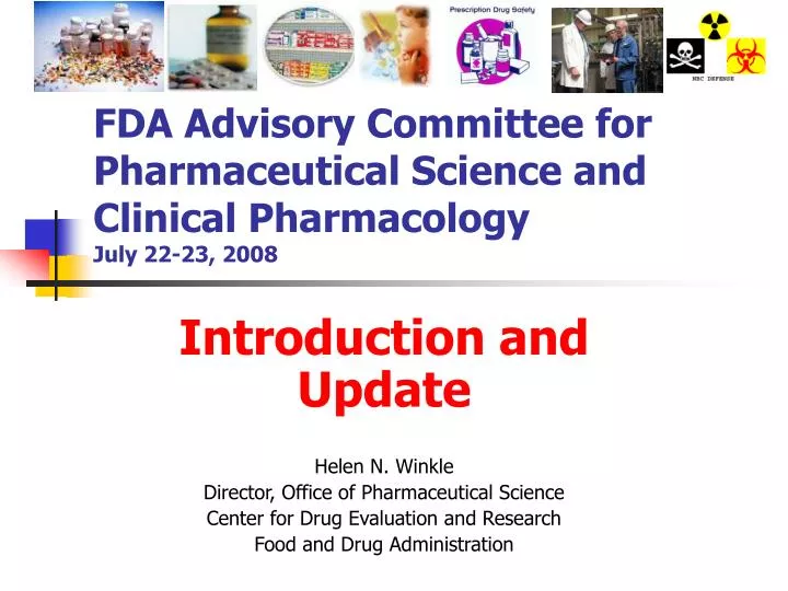 fda advisory committee for pharmaceutical science and clinical pharmacology july 22 23 2008