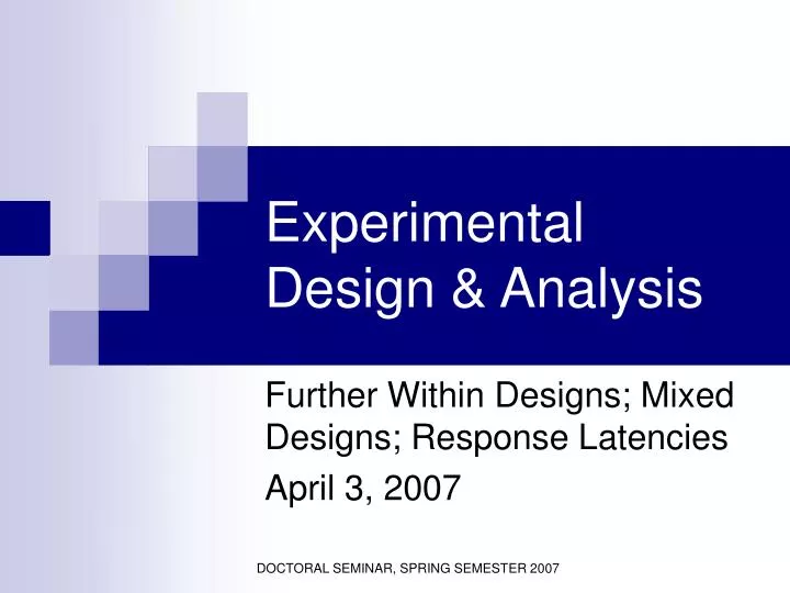 experimental design analysis