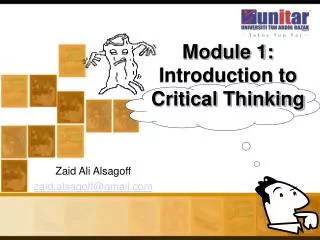 Module 1: Introduction to Critical Thinking