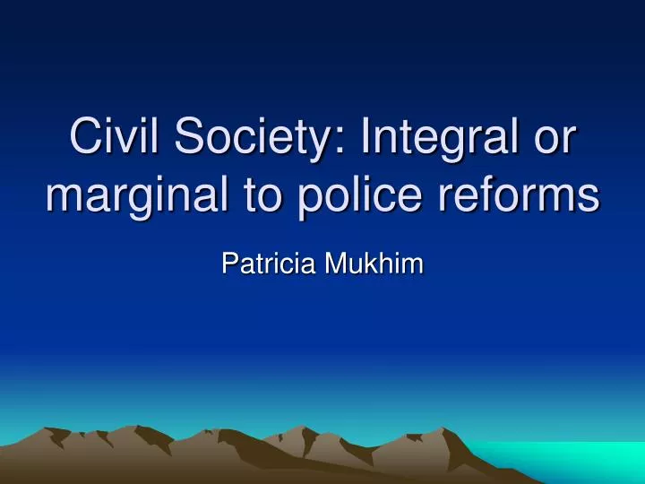 civil society integral or marginal to police reforms