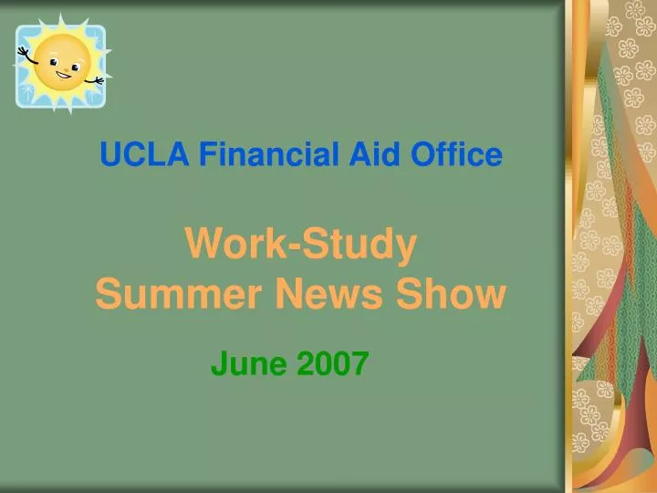 ucla financial aid office work study summer news show