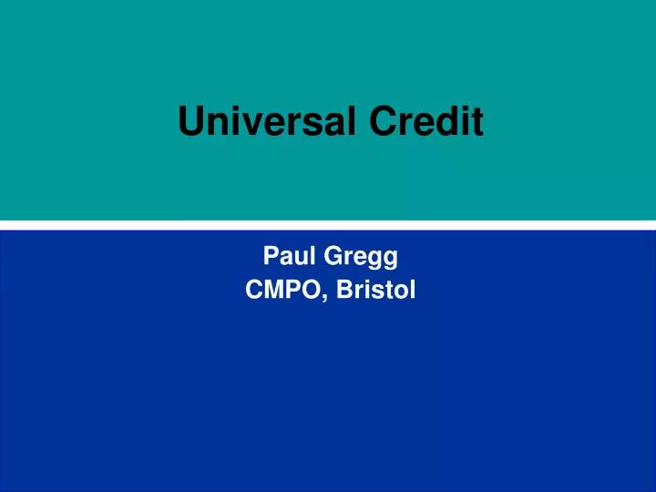 universal credit paul gregg cmpo bristol