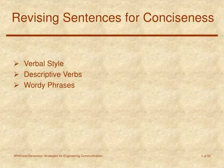 revising sentences for conciseness