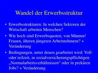 wandel der erwerbsstruktur