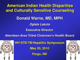 American Indian Health Disparities and Culturally Sensitive Counseling