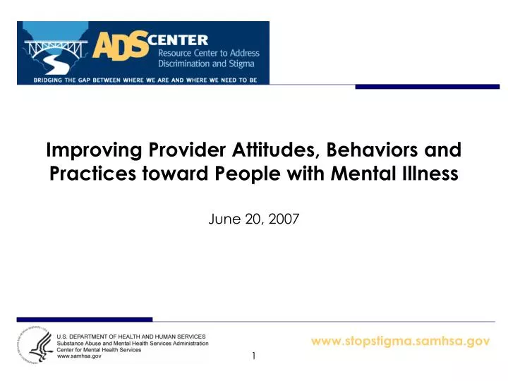 improving provider attitudes behaviors and practices toward people with mental illness