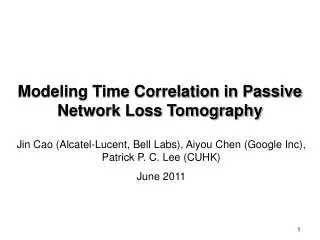 Modeling Time Correlation in Passive Network Loss Tomography