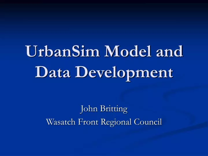 urbansim model and data development