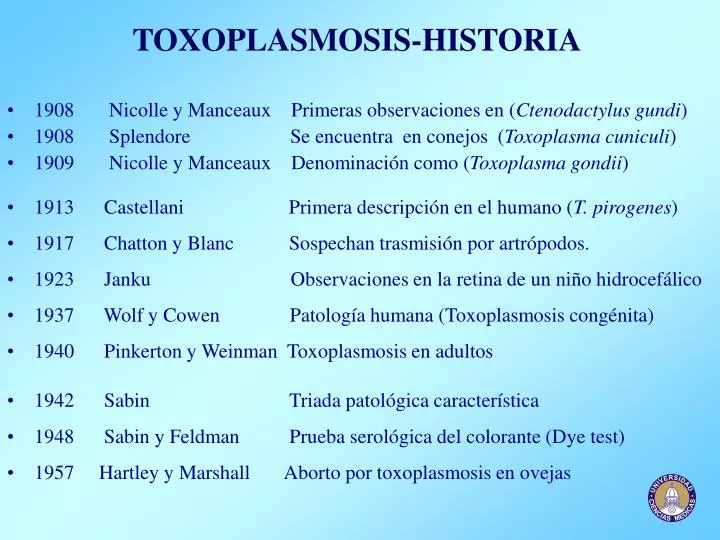 toxoplasmosis historia