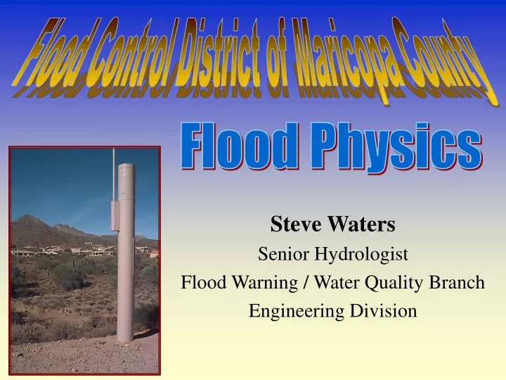 steve waters senior hydrologist flood warning water quality branch engineering division