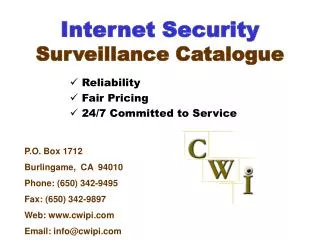 Internet Security Surveillance Catalogue