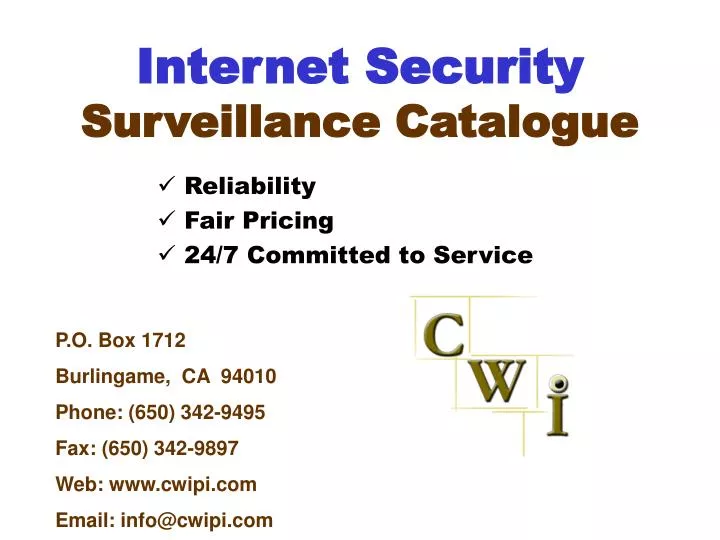 internet security surveillance catalogue