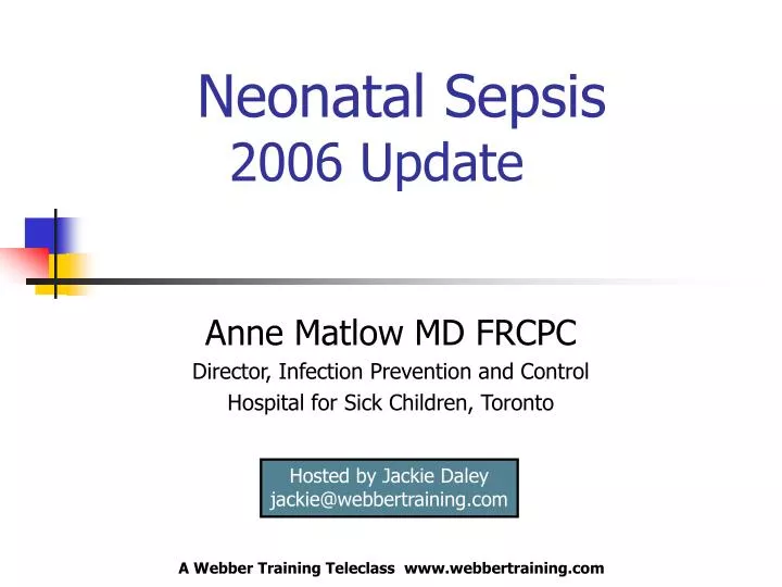 neonatal sepsis 2006 update