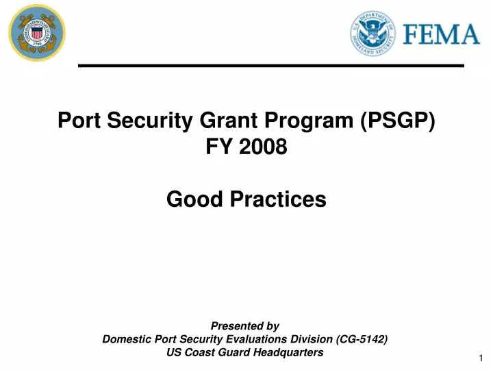 port security grant program psgp fy 2008 good practices