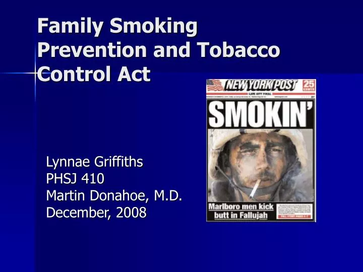 family smoking prevention and tobacco control act
