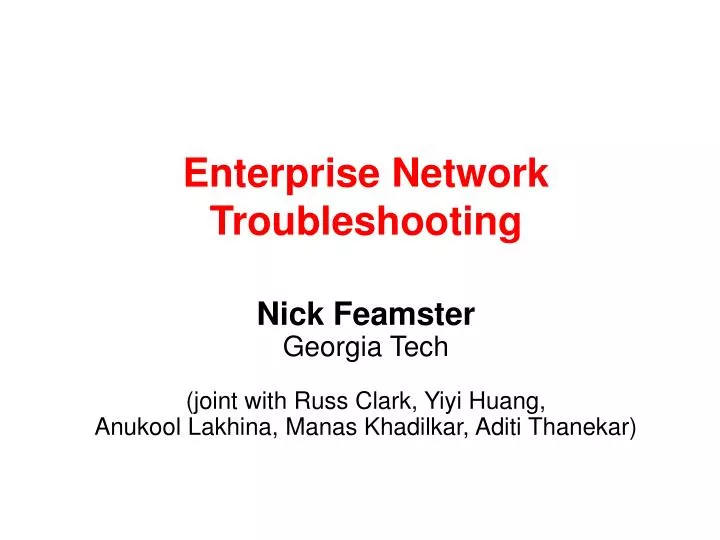 enterprise network troubleshooting