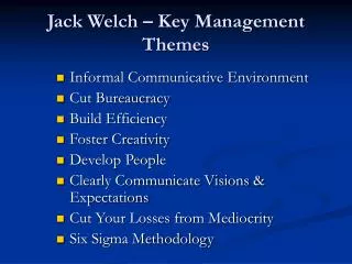 Jack Welch – Key Management Themes