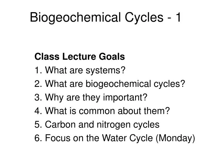 biogeochemical cycles 1