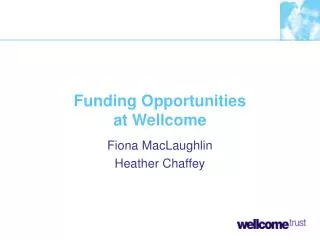 Funding Opportunities at Wellcome