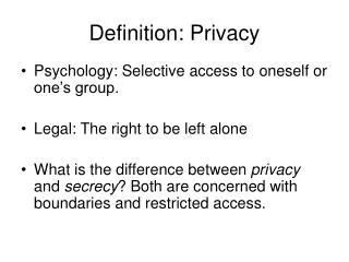 Definition: Privacy