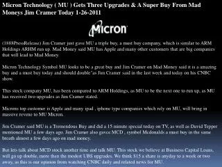 micron technology ( mu ) gets three upgrades & a super buy f
