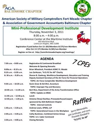American Society of Military Comptrollers Fort Meade Chapter &amp; Association of Government Accountants Baltimore Chapt