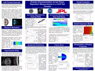 Erosion Characterization via Ion Power Deposition Measurements in a 6-kW Hall Thruster Rohit Shastry, Professor Alec D.