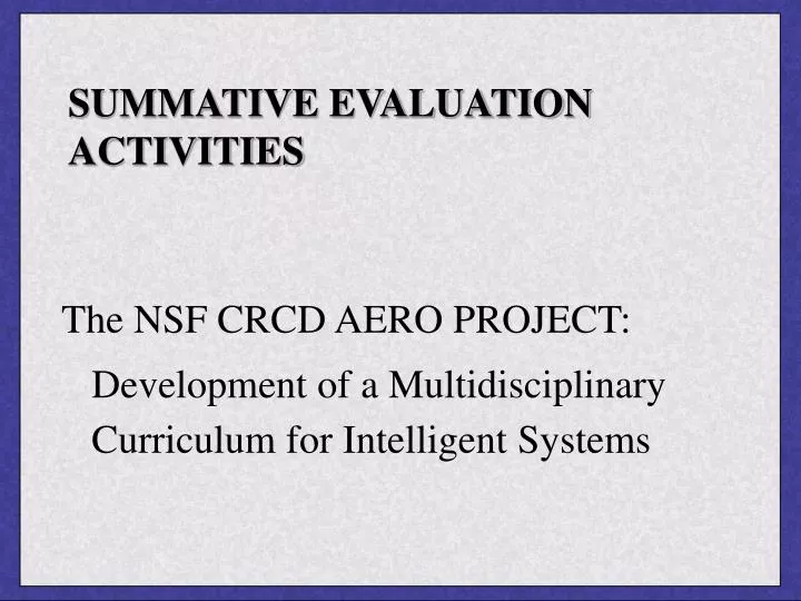 summative evaluation activities