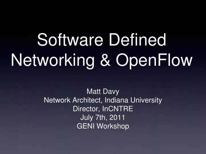 software defined networking openflow