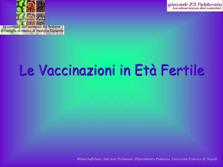 le vaccinazioni in et fertile
