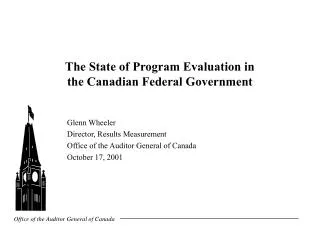 The State of Program Evaluation in the Canadian Federal Government